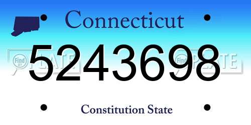 5243698 Connecticut License Plate