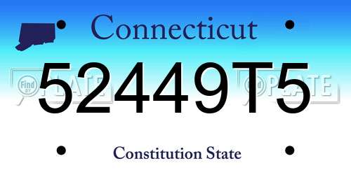 52449T5 Connecticut License Plate