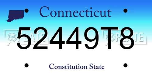 52449T8 Connecticut License Plate