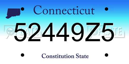 52449Z5 Connecticut License Plate