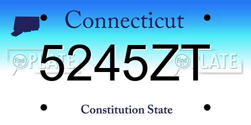 5245ZT Connecticut License Plate