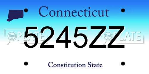 5245ZZ Connecticut License Plate