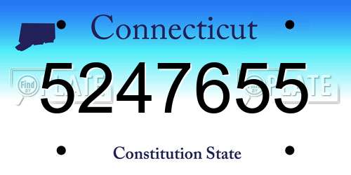 5247655 Connecticut License Plate