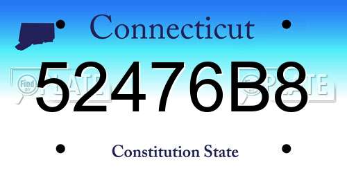 52476B8 Connecticut License Plate