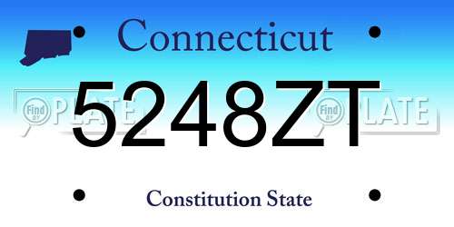 5248ZT Connecticut License Plate