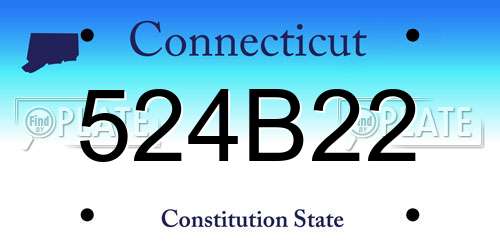 524B22 Connecticut License Plate