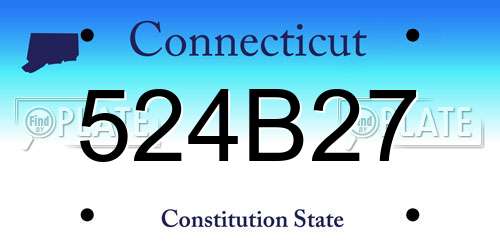 524B27 Connecticut License Plate
