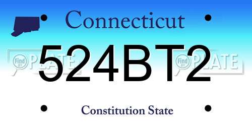 524BT2 Connecticut License Plate