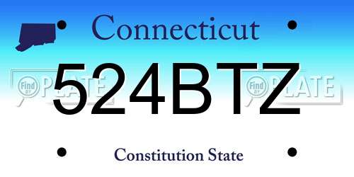 524BTZ Connecticut License Plate