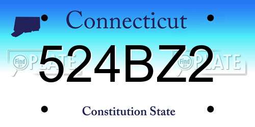 524BZ2 Connecticut License Plate