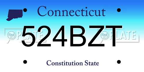 524BZT Connecticut License Plate