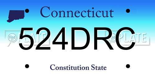 524DRC Connecticut License Plate