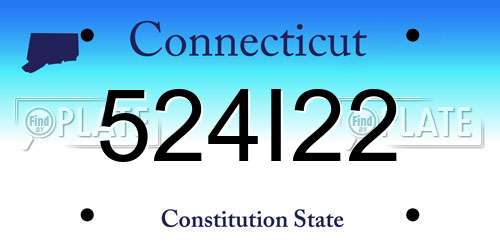 524I22 Connecticut License Plate