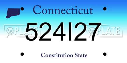 524I27 Connecticut License Plate