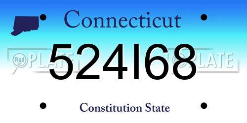524I68 Connecticut License Plate