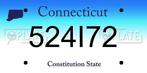 524I72 Connecticut License Plate