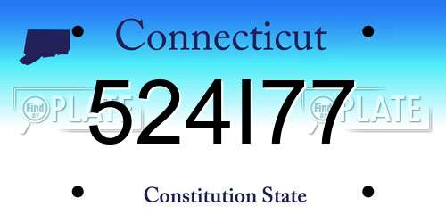 524I77 Connecticut License Plate