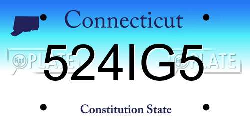 524IG5 Connecticut License Plate
