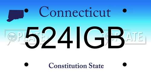 524IGB Connecticut License Plate