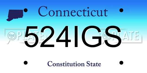 524IGS Connecticut License Plate