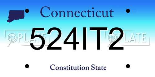 524IT2 Connecticut License Plate
