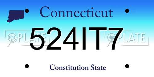 524IT7 Connecticut License Plate
