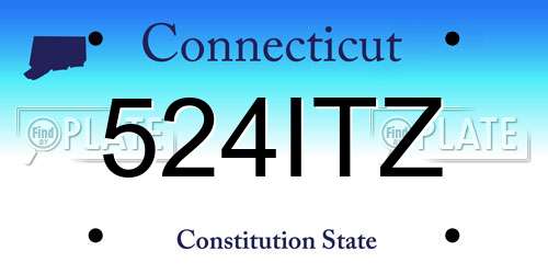 524ITZ Connecticut License Plate