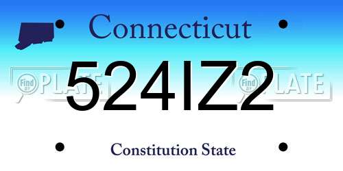 524IZ2 Connecticut License Plate
