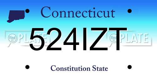524IZT Connecticut License Plate