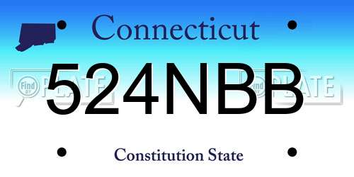 524NBB Connecticut License Plate
