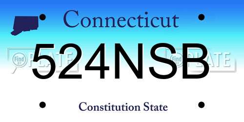 524NSB Connecticut License Plate