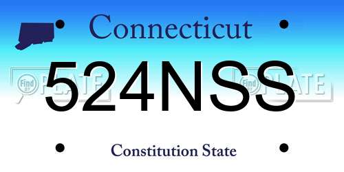 524NSS Connecticut License Plate