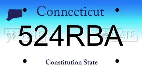 524RBA Connecticut License Plate