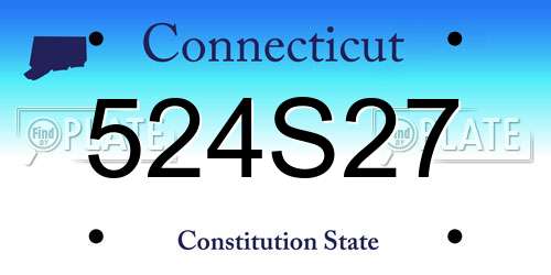 524S27 Connecticut License Plate