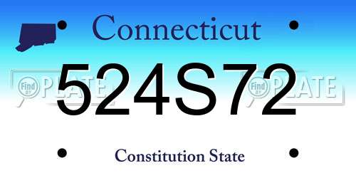 524S72 Connecticut License Plate