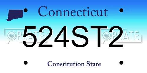 524ST2 Connecticut License Plate