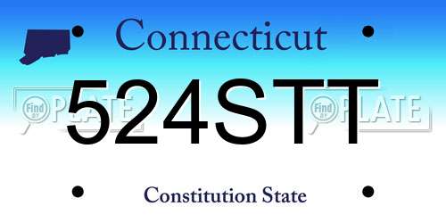524STT Connecticut License Plate