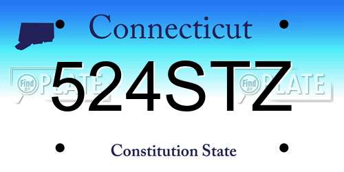 524STZ Connecticut License Plate