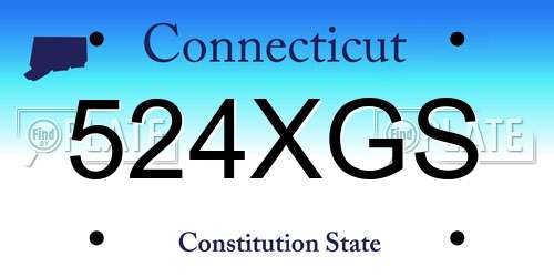 524XGS Connecticut License Plate