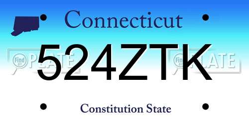 524ZTK Connecticut License Plate