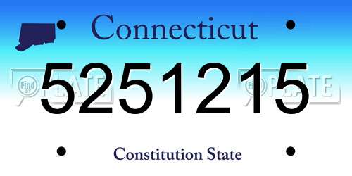 5251215 Connecticut License Plate