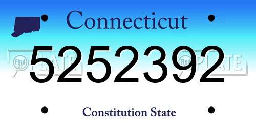 5252392 Connecticut License Plate