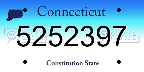 5252397 Connecticut License Plate