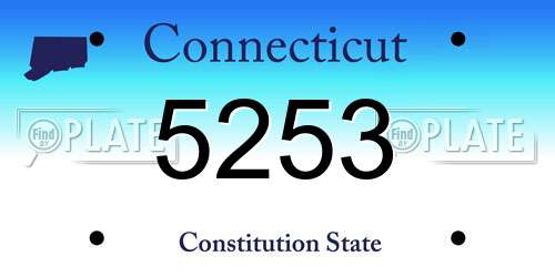 5253 Connecticut License Plate