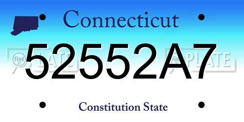 52552A7 Connecticut License Plate