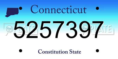 5257397 Connecticut License Plate