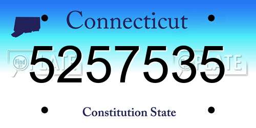 5257535 Connecticut License Plate