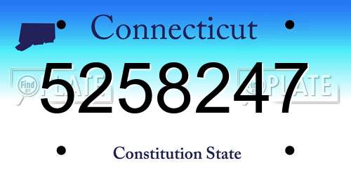 5258247 Connecticut License Plate