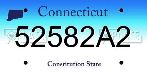 52582A2 Connecticut License Plate