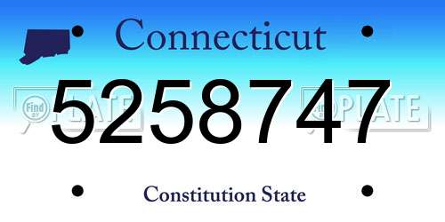 5258747 Connecticut License Plate